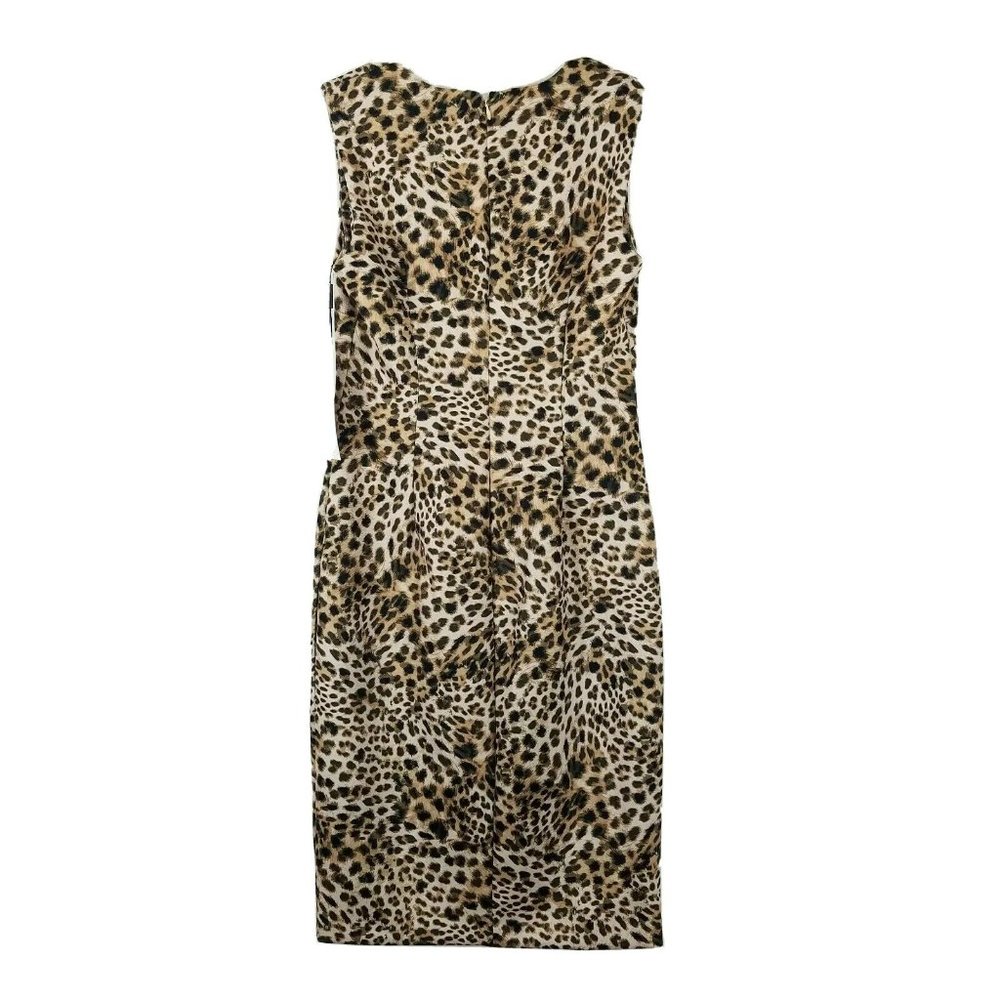 Calvin Klein Sleeveless Animal Print Sheath V-Neck Dress Size 2 - Picture 3 of 4